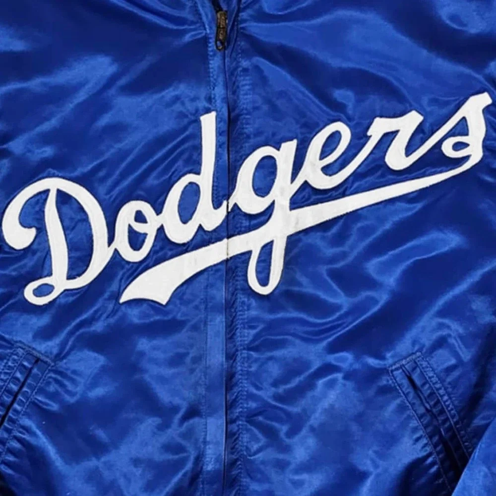 Los Angeles Dodgers Vintage 80s Team Issued Satin Bomber Jacket
